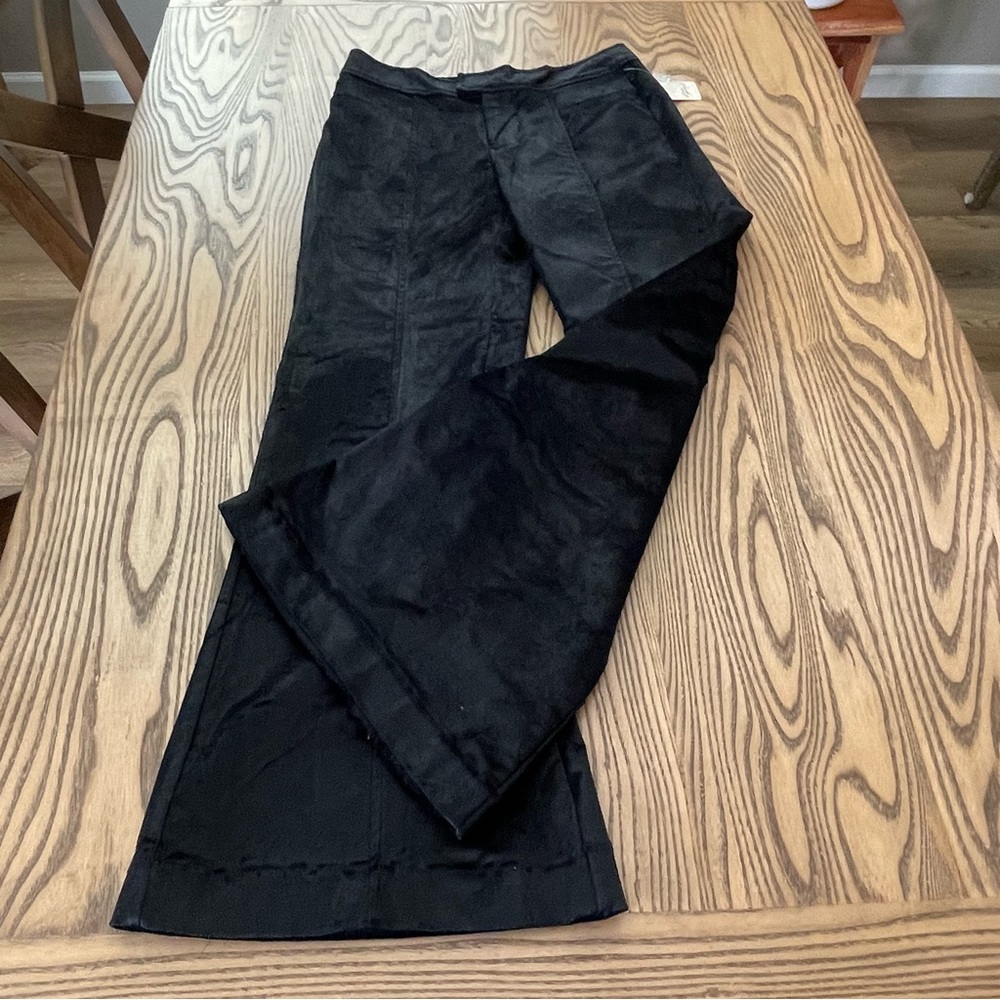 Free People Flare Pants Walk With You Velvet Black Flare Trousers NEW - Picture 6 of 13